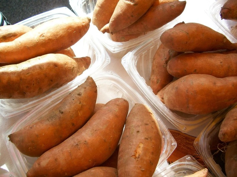 Whole sweet potatoes